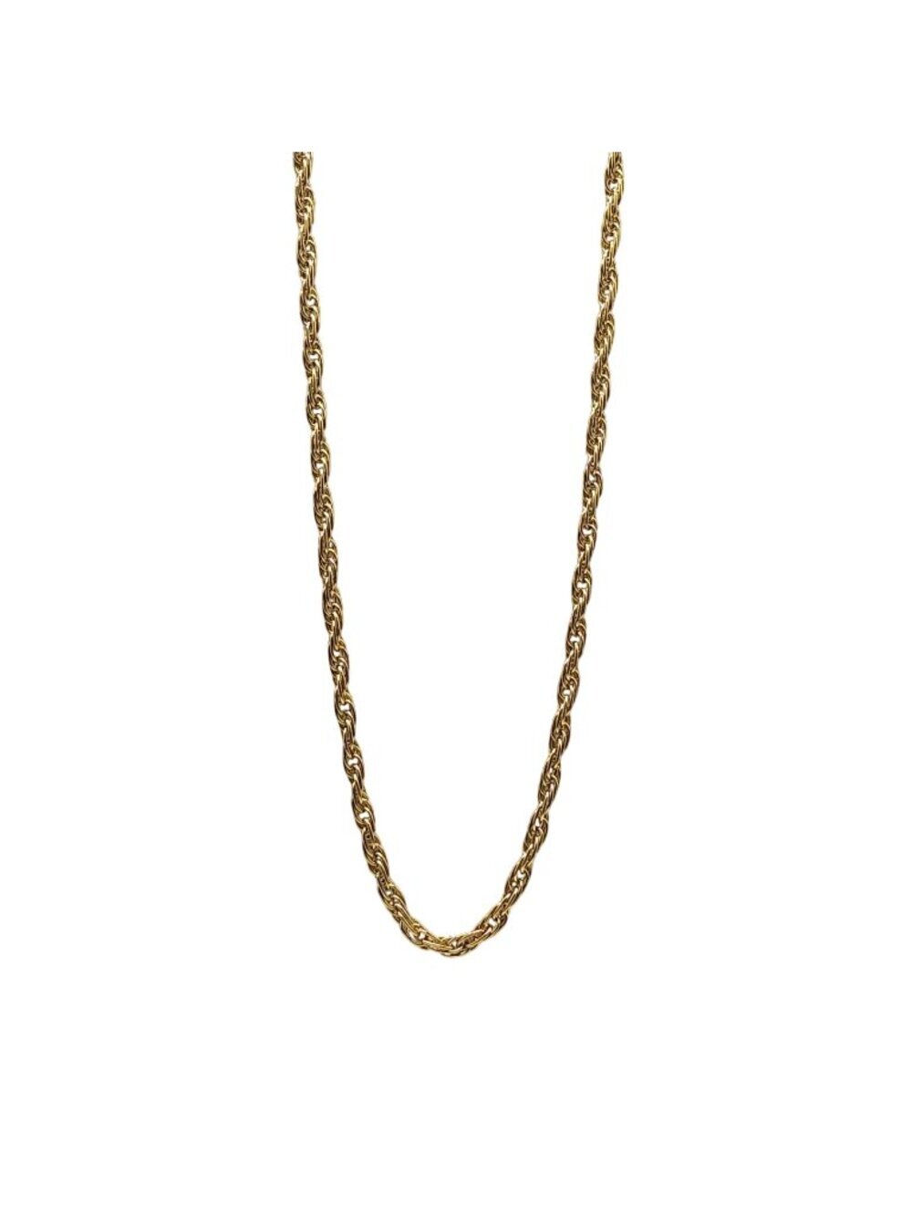 Whiting And Davis Gold Tone Interwoven Link Chain Necklace Vintage